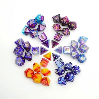 China DND Games Wholesale Translucent Edged Resin Dies, Suitable for D&D Dragon and Dungeon Pathfinder Shadow Race, DND Die Set for sale