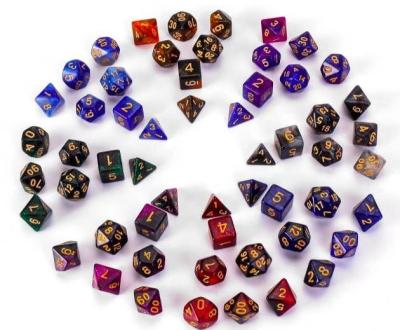 China DND sets customized polyhedron edge resin dies, suitable for D&D dragon and dungeon pathfinder shadow race, DND die set for sale