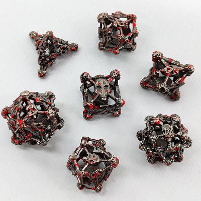 China DND Games 2022 New Metal Hollow Die Set, Suitable for D&D Dragon and Dungeon Shadow Run, DND Metal Die (Blood Skeleton) for sale