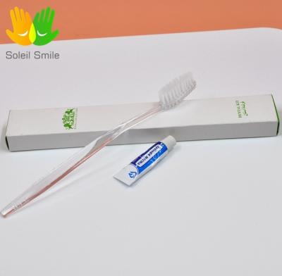 China For Sensitive Teeth Cheap Hotel Disposable Toothbrush With Mini Toothpaste Packing In Paper Box for sale