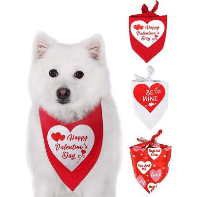 China Viable Valentines Day Pet Bandana Pet Triangle Bibs Scarf For Small Medium Pet Bandana Cat Dog Custom Printed for sale