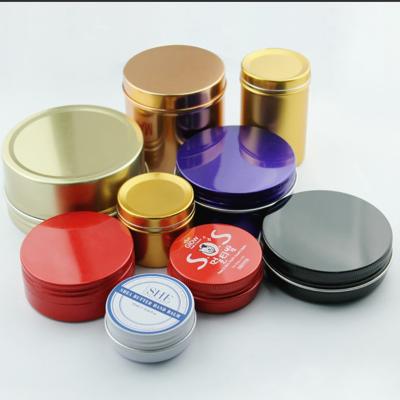 China Colorful Round Metal Tin Can Containers With Lid Hot Sale Food Candy Candy for sale