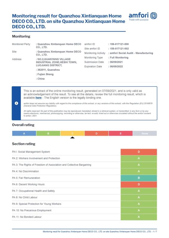 BSCI - Xiamen Smart Star Industry And Trade Co., Ltd.