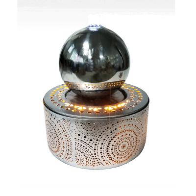 China China Zimmer eco-friendly brunnen metal cut-out fountain with stainless ball for sale