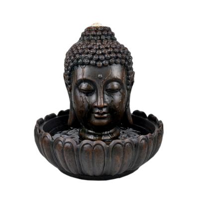 China Feature Outdoor Garden Water China Decorative Buddha Head Waterfall Fountain With Led for sale