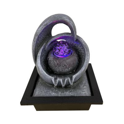 China Modern China Resin Indoor Home Decoration Tabletop Fountain with LED Glass Ball for sale