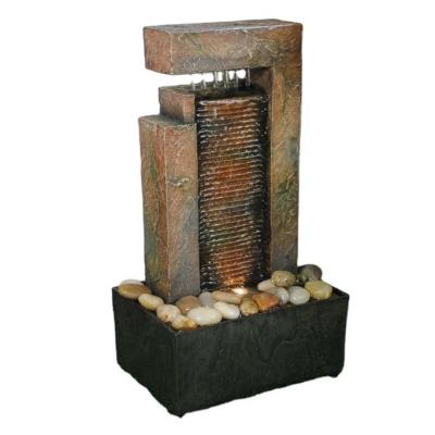 China China best selling Zimmer brunnen resin tabletop fountain raining in straight shape battery fountain with LED for sale