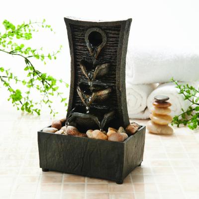 China China Best Price Resin Cast Table Pot in Straight Shape with LED for Battery Home Decorative Fountain for sale