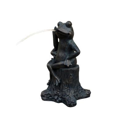 China China outdoor water feature pond spitter frog polyresin fountain with electric pump for sale