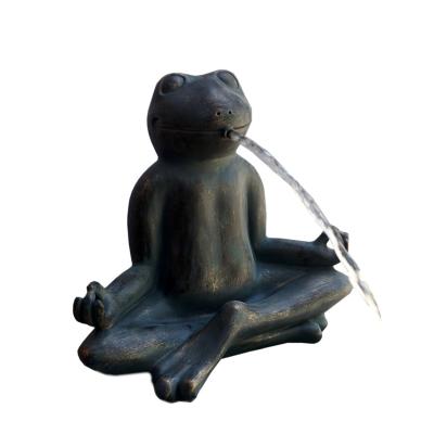 China China Outdoor Water Feature Pond Spitter Fountain Frog Resin Craft For Garden Yoga Decoration for sale