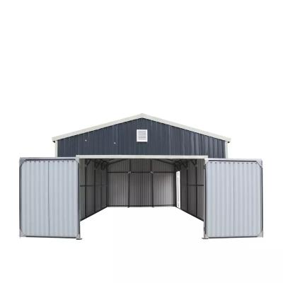 China Protect Car Easy Assemble Cheap Philippines Prefabricated Prefab Metal Steel Structure Car Garage Design for sale