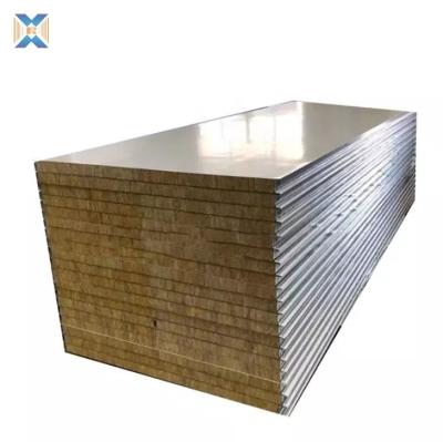 China Contemporary High density rock wool sandwich panel outdoor wall insulated roof panels sandwich panel for walls and roof for sale