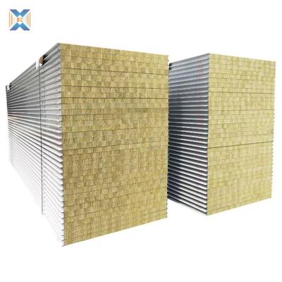 China Contemporary Insulated Fireproof Rock Wool Sandwich Panel Wall/Roof Panel for Workshop Building for sale