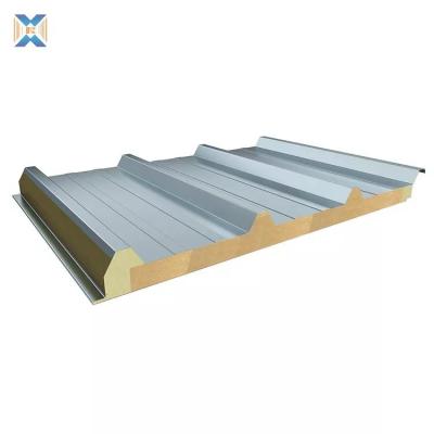 China Contemporary Easy Installation Weather Proof Wall Roof Rock Wool Sandwich Panel Price for sale