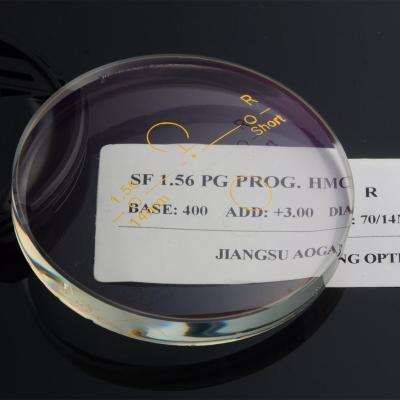 China Semi Finished SF Photogrey 1.56 / Brown Progressive AR Coating Optical Lens White for sale