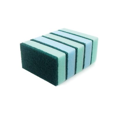 China Durable Double Side Dishwashing Sponge Scouring Pad Kitchen Cleaning Brush Sponge Block Household Dishwashing Sponge for sale