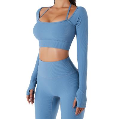 China New hot-selling yoga fitness nylon breathable sports women seamless knitted wear for sale