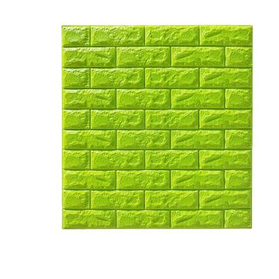 China Solid Color Modern Wallpaper Self Adhesive Wall Tiles Foam 3d Brick Apartment Wholesale Decoration for sale