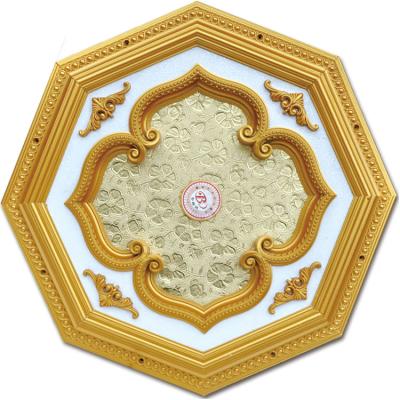 China Artistic Ceilings Banruo Gypsum Polygon Ceiling Panel Plastic Panel Medallion For Individual Building Decoration for sale