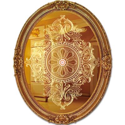 China Luxurious Artistic Ceilings Banruo Mirror Style Ellipse Ceiling Tile Panel For Home Decoration for sale