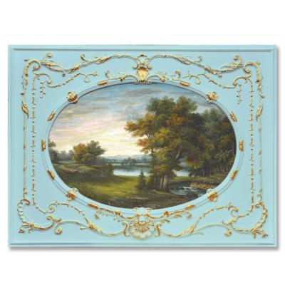 China Traditional Victorian Banruo Aqua Polyurethane Photo Frame Art Frame for Wall Decor for sale