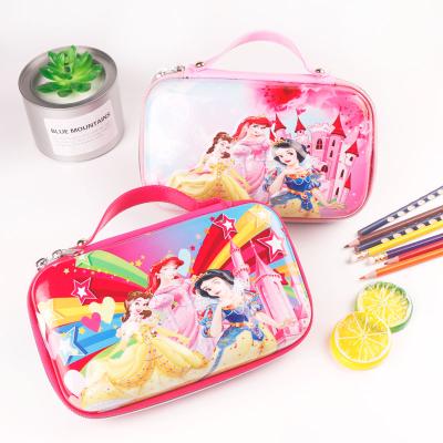 China Cute Princess Colored Big Mesh Portable Hard Eva Pencil Case of School Pen Bags TOPSTHINK 3D for Teenage Kids School for sale