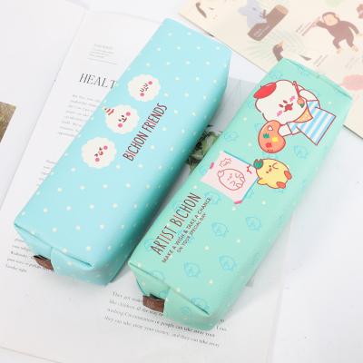 China Cheap Student Girls Pencil Case Zipper School TOPSTHINK Cute Cartoon PU Leather Small Pouch For Kids for sale