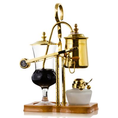 China With Scale Royal Balancing Tray Stainless Steel Gold Silver Siphon Espresso Vacuum Coffee Maker Machine Belgium Coffee Maker for sale