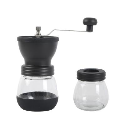 China WITH LID High Quality Home Use Mini Coffee Grinder Ceramic Burr Adjustable Hand Coffee Grinder Mill Fine Coarse Manual Grind for sale