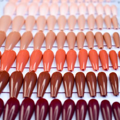 China High Quality Salon Effect ABS Long False Nails For Salon Use, Coffin Press On Nails Private Label for sale