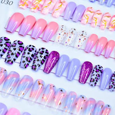 China Colorful Salon Effect Extension Manicure Tool Shadow False Nails Press On Nails for sale