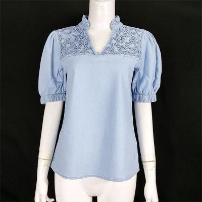 China 2021 new summer anti-pilling casual fashionable tops puff sleeve women's clothing tops for sale