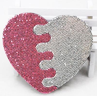 China Household Customized Glitter Heart Shape Soft Nail Art Toe Separators EVA Foam Finger Divider for sale