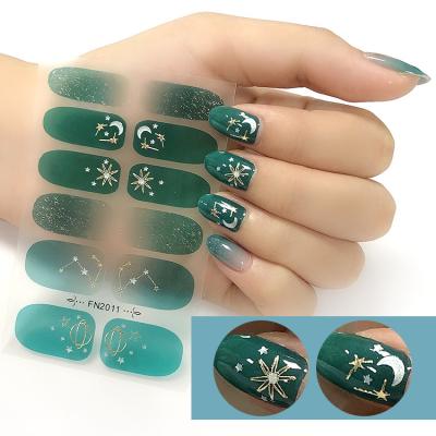 China Wholesale Luxury Non-toxic 3D Crystal Nail 3D Sticker Ziri Nail Art Decoration Koren Gel Nail Waterproof Wrap for sale