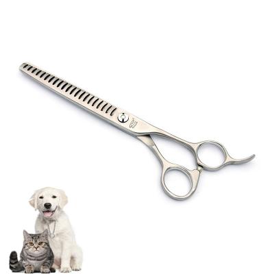 China Durable High Quality Big Teeth Pets Hair Cutting Shears Thinning Scissors Grooming With Safety Round Tip for sale