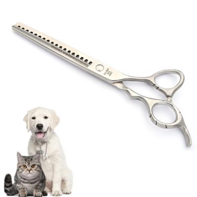 China Durable Stocked Animal Hair Trimming Scissors Thinning Pet , 7.0 Inch Stainless Steel Pet Scissors for sale