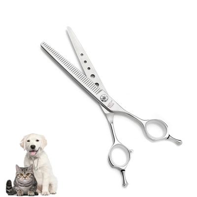 China Sustainable Popular High Quality 7 Inch Stainless Steel Pet Cutting Thinning Scissors Shears for sale