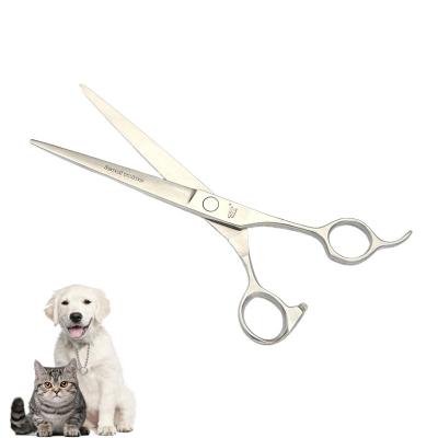 China 2021 OEM 2021 High Quality Silver Pet Beauty Trimming Scissors Straight Dog Viable for sale