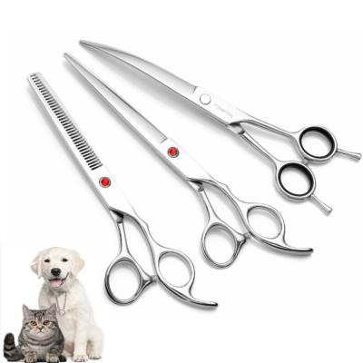 China Small Sustainable High Quality 7 Inch Stainless Steel Pet Dog Grooming Scissors Kit for sale