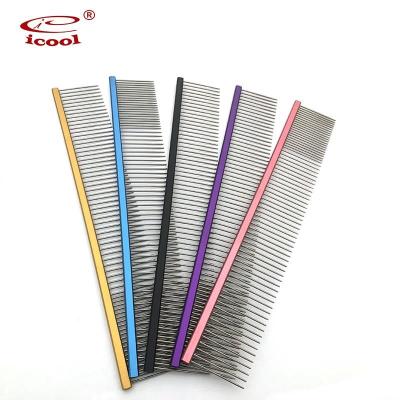 China Wholesale Sustainable Specialty Stores Pet Grooming Comb , Sustainable Stainless Steel Metal Dog Comb For Dogs for sale