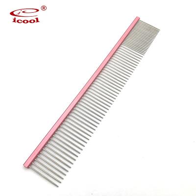 China Fashionable Sustainable Sustainable Pet Comb Stainless Steel Comb 240*40mm for sale