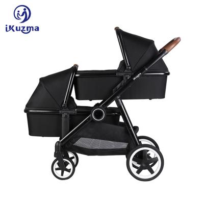 China Low Moq Portable Multifunctional Tandem Stroller Twin Baby Stroller for sale