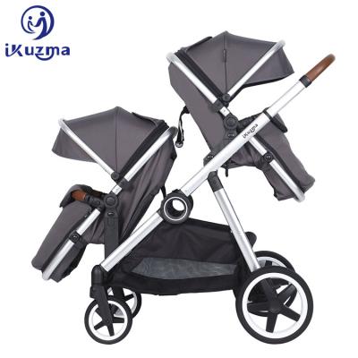 China Private Label Tandem Foldable Stroller Lightweight Stroller Pram 3 In 1 With Car Seat For Twins for sale