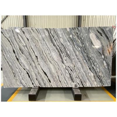 China Large Wall Decor Serpentine Calcite Natural Marble Stone River Blue Marble Stone Modern Luxury Thick Blue Slab Backing for sale