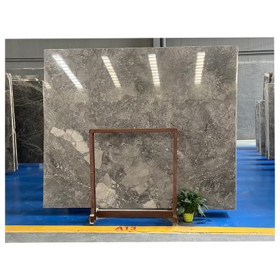 China Large Large Stone Slabs Gray Brown Wood Vein Grain Modern Natural Slate Marble Block Stone For Flooring for sale