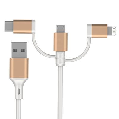 China Mobile Phone Cable 3 in 1 Standard A Charger USB Cable Adapter to Micro Type C Lightning for iPhone Android mfi Certified Lightning Cable for sale