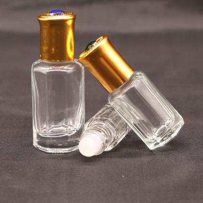 China Personal Care Transparent Glass Roll On Perfume Attar Essential Oil Bottle for sale