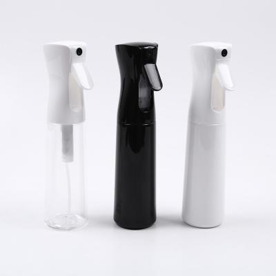 China Hair Cosmetic Plastic Fine Mist Water Misty Trigger Sprayer Bottle 200ml 300ml Continuous Spray Bottle for sale