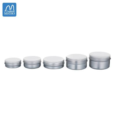 China 100ml Food Storage Food Grade Color Metal Aluminum Jars Embossed Aluminum Cream Jar Cosmetic Lid Airtight for sale