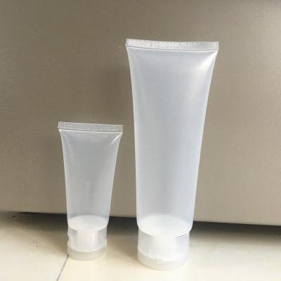 China Personal Skin Care Packaging In Stock 20ml PE Clear White Clear Plastic Hand Cream Cosmetic Tube With Flip Top Cap for sale